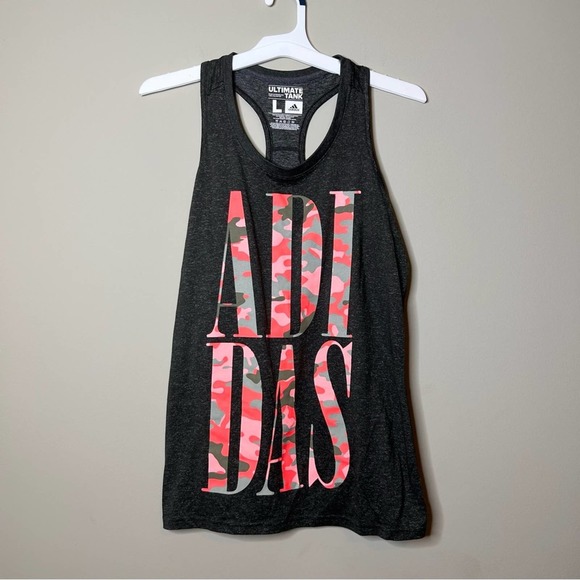 adidas Tops - Adidas Gray Pink Camo Athletic Tank Top Large